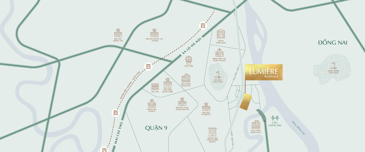 Vị trí căn hộ LUMIÈRE Boulevard - Vinhomes Grand Park